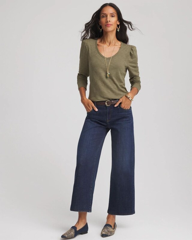 Slub Puff-Sleeve Tee - image 2